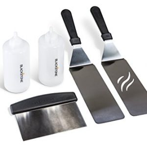 Blackstone Signature Griddle Accessories, Restaurant Grade, 2 Spatulas, 1 Chopper Scraper, 2 Bottles, FREE Recipe Book, 5 Piece Tool Kit for BBQ Grill, great for Flat Top Cooking, Camping and Tailgating