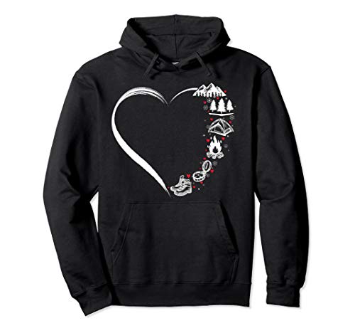 Love Camping Flip Flop Wearing Mountain Hiking Heart Gift Pullover Hoodie