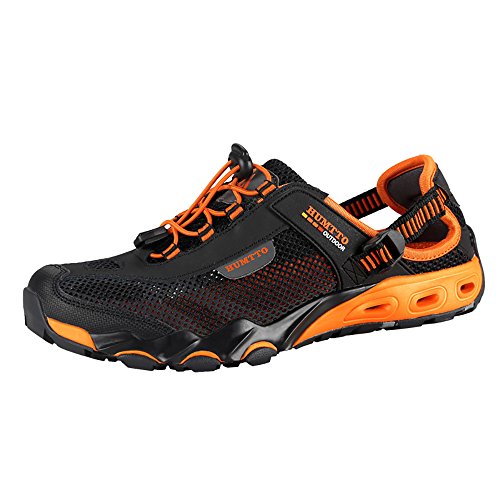 Mens Water Shoes Hiking Aqua Shoes Quick Dry Breathable Wading Trekking Sneakers (10.5, 1605 Black)