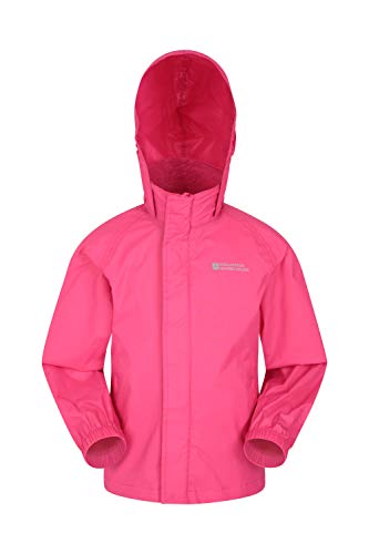 Mountain Warehouse Pakka Kids Rain Jacket - Waterproof, Packable Bright Pink 3-4 Years