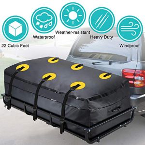 MODOKIT Trailer Hitch Bag-100% Waterproof Hitch Tray Cargo Carrier Bag for Vehicle Car Truck SUV Vans, Heavy Duty Cargo Bags for Hitch Racks-22 Cubic Feet (60"x24"x26")