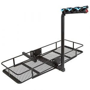 Rage Powersports 3-Bicycle 60" Folding Cargo Carrier Basket Rack Combo for 2" Hitches