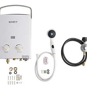 Marey GA5PORT Portable Propane Gas Tankless Water Heater, Small, White