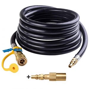 SHINESTAR 12ft Low Pressure RV Propane Quick Connect Hose and Conversion Fitting for Roadtrip LXE Portable Grill- 1/4" Safety Shutoff Valve & Male Full Flow Plug