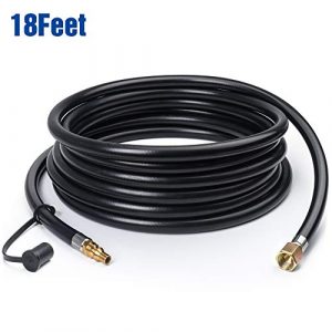 GASPRO 18 FT Quick Connect Propane Hose for RV to Grill, RV Stove Hose Connection, BBQ Quick Release LP Gas Line for Camp Chef - 3/8 Female Flare Fitting x 1/4 Full Flow Quick-Connect Male Plug