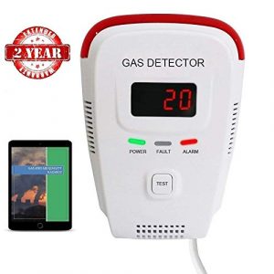 Propane / Natural Gas Detector, Home Gas Alarm; Leak Tester, Sensor; Monitor Combustible Gas Level: Methane, Butane, LPG, LNG; Voice / Light Warning & LED Display, Prevent Fire Explosions; eBook