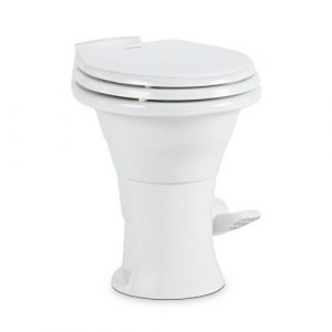 Dometic 310 Series Standard Toilet 302310031, 19.75" Height, Slow Close Wood Seat, White