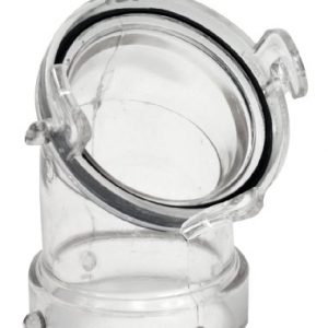 Valterra 1218.103 Clear 45 Degree T1026-1 Clearview Hose Adapter-45° with 3" Bay Lugs