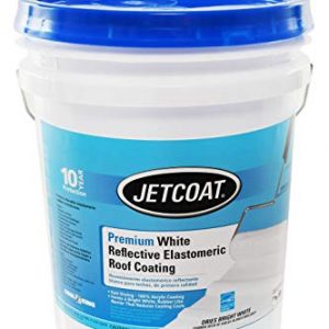 Jetcoat Cool King Elastomeric Acrylic Reflective Roof Coating, White, 5 Gallon, 10 Year Protection