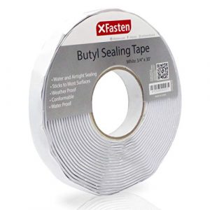 XFasten Butyl Seal Tape, White, 1/8-Inch x 3/4-Inch x 30-Foot, Leak Proof Putty Tape for RV Repair, Window, Boat Sealing, Glass and EDPM Rubber Roof Patching