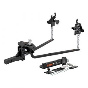 CURT 17222 Round Bar Weight Distribution Hitch with Sway Control Black Up to Up to 14,000 lbs, 2-Inch Shank, 2-5/16-Inch Ball
