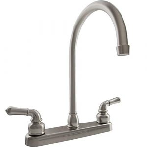 Dura Faucet (DF-PK330HC-SN RV J-Spout Kitchen Faucet (Brushed Satin Nickel)