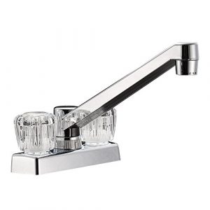 Dura Faucet (DF-PK640A-CP RV Kitchen, Galley, or Bar Faucet with Crystal Acrylic Knobs (Chrome)