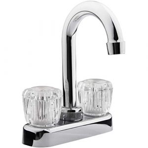 Dura Faucet (DF-PB150A-CP RV Bar Faucet with Crystal Acrylic Knobs - 6-inch Spout (Chrome)