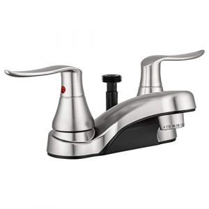 Dura Faucet (DF-PL720LH-SN RV Bathroom Faucet with Winged Levers and Shower Hose Diverter (Brushed Satin Nickel)