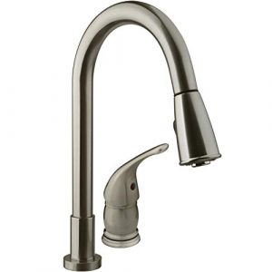 Dura Faucet (DF-NMK503-SN RV Pull-Down Kitchen Faucet with Side Lever (Brushed Satin Nickel)