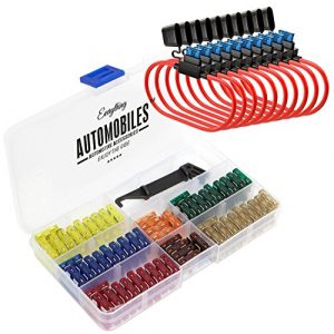 Everything Automobiles, 120 Assorted Fuses with 10 Inline Fuse Holders - Includes Fuse Puller Tool, Great for Use on Cars