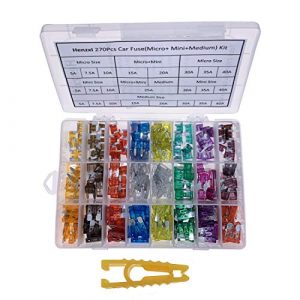 Henzxi Blade Car Fuse Assortment 270Pcs Micro, Mini and Standard Kit ATO APR ATC Fit for Auto Truck Boat SUV Motorcycle, Automotive Replacement Fuse(5A 7.5A 10A 15A 20A 25A 30A 35A 40A)