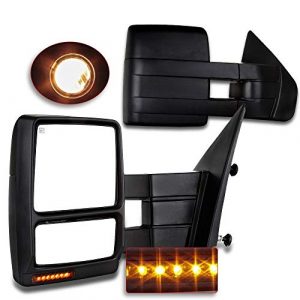 For Ford Towing Mirrors SCITOO Exterior Accessories Mirrors for 2007-2014 Ford F150 Truck with Power Controlling Heated Amber Turn Signal Manual Telescoping and Folding Features