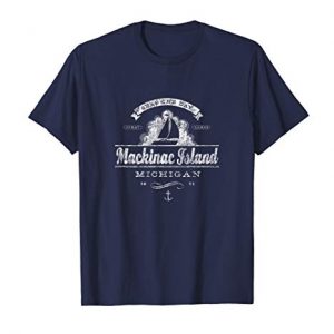 Mackinac Island MI Sailboat T-Shirt Vintage Nautical Tee