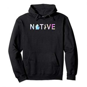 Native Michigander Michigan Mitten State Watercolor Hoodie