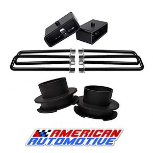 American Automotive 1997-2003 F150 Lift Kit 2WD 3" Front Spring Spacers + 2" Rear Blocks Made in USA Steel Road Fury TIG Welded