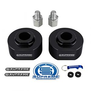 Supreme Suspensions - Front Leveling Kit for 1981-1996 Ford F-150 2 Inch Front Lift Delrin Spring Spacers with 5/8" Stud Extenders 4WD (Black)