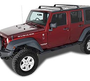 Rhino-Rack Aero Bar 4WD SUV Roof Racks | Gutter Mount Base Rack for Jeep Wrangler JK/JL 4 Door Hard Top 2011 - 2020 (2 Set) in Black