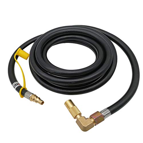 MENSI Propane Elbow Adapter Fitting with Extension Hose 12Ft RV Quick-Connect Kit for Blackstone 17"/22" Griddle