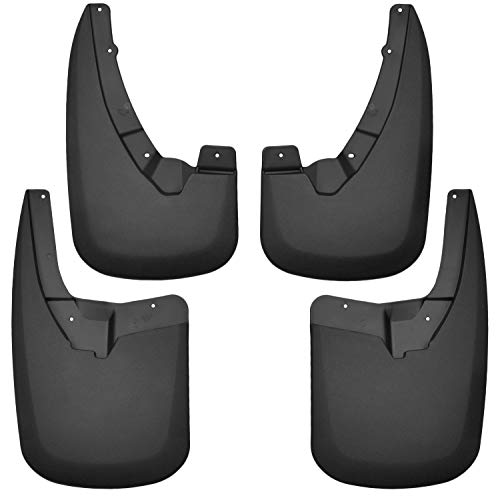 Husky Liners Fits 2009-18 Dodge Ram 1500, 2019 Dodge Ram 1500 Classic, 2010-18 Dodge Ram 2500/3500 - without OEM Fender Flares - SINGLE REAR WHEELS Custom Front and Rear Mud Guard Set