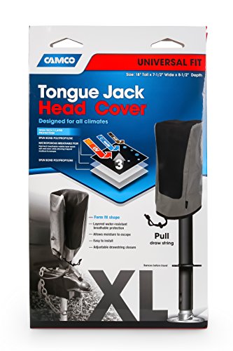 Camco Electric Tongue Jack Head Cover- Protects Your Electric Tongue Jack from Harmful UV Rays, Excess Moisture and Dirt and Debris (48356)