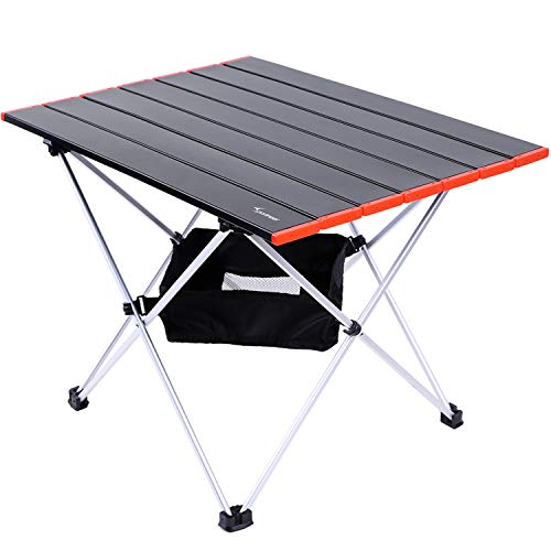 Portable Camping Tables with Mesh Storage Bag, 22" L x 16" W x 16" H Sportneer Ultralight Camp Folding Side Table, Aluminum Table Top Great for Camp, Picnic, Backpacks, Beach, Tailgate, Boat, M