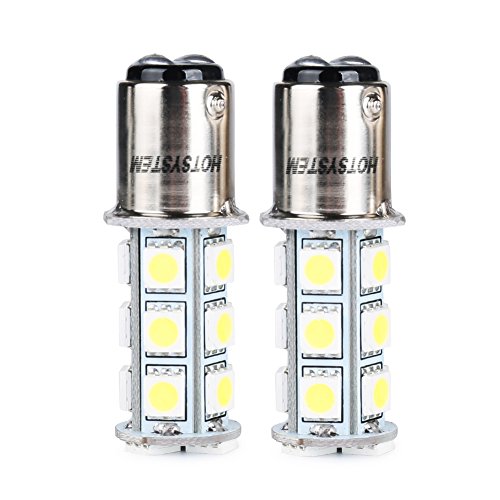 HOTSYSTEM 1157 LED Light Bulbs DC12V BAY15D 2357 P21/5W 18-5050 SMD for Car RV SUV Camper Trailer Trunk Interior Reversing Backup Tail Turn Signal Corner Parking Side Marker Lights(White,Pack of 2)