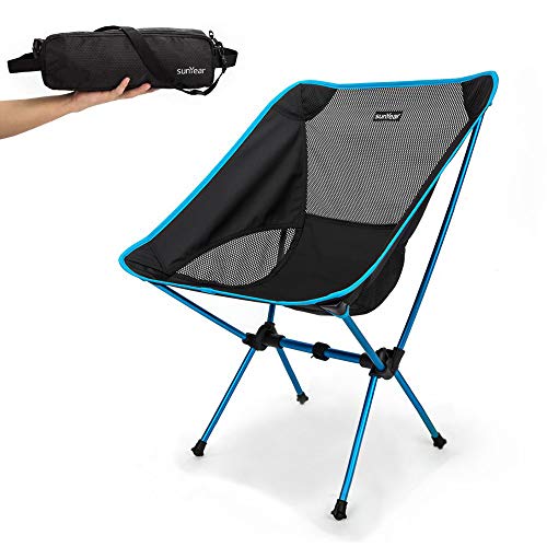 Sunyear Lightweight and Foldable Camp Chair, Portable, Breathable and Comfortable, Perfect for Hiking/Fishing/The Park/Sport