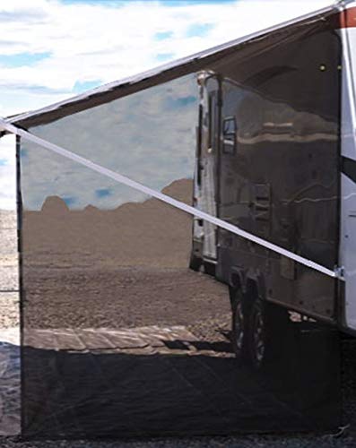 Tentproinc RV Awning Side Shade 9'X7' - Black Mesh Screen Sunshade Complete Kits Camping Trailer Canopy UV Sun Blocker - 3 Years Limited Warranty