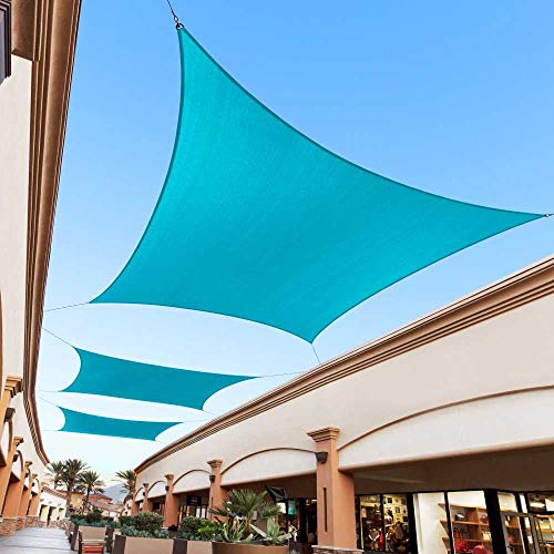 Royal Shade 12' x 16' Turquoise Rectangle Sun Shade Sail Canopy Outdoor Patio Fabric Shelter Cloth Screen Awning - 95% UV Protection, 200 GSM, Heavy Duty, 5 Years Warranty, We Make Custom Size