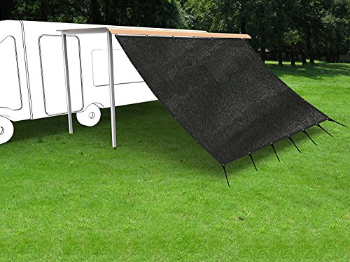 Shatex RV Awning Shade with 90% Privacy Screen Free Kit 8' x 16', Black