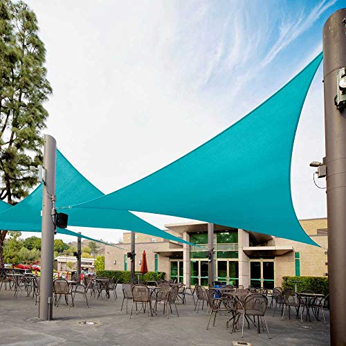 Royal Shade 20' x 20' x 28.3' Turquoise Right Triangle Sun Shade Sail Canopy Awning Outdoor Patio Fabric Shelter Cloth Screen Awning - 95% UV Protection, 200GSM,5 Years Warranty, We Make Custom Size