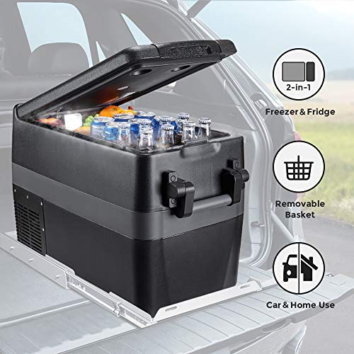 JOYTUTUS Portable Freezer, 42 Quart (40L) Portable Refrigerator, 15Min Fast Cooling RV Fridge(-4℉~50℉) Car Refrigerator Electric Car Cooler for Truck, Boating, Camping, Road Travel and Home-12/24V DC