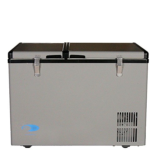 Whynter 62 Quart Dual Zone Portable Fridge, AC 110V/ DC 12V True Freezer for Car, Home, Camping, RV-8°F to 50°F, One Size, Gray