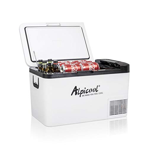 Alpicool K25 Portable Refrigerator 26 Quart(25 Liter) Car Fridge Freezer 12 Volt Freezer for Car, Vehicle, Truck, RV, Boat, Mini Fridge Freezer for Driving, Travel, Fishing, Outdoor -12/24V DC