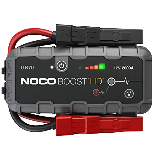 NOCO Boost HD GB70 2000 Amp 12-Volt UltraSafe Portable Lithium Jump Starter, Car Battery Booster Pack, And Jumper Cables For Up To 8-Liter Gasoline And 6-Liter Diesel Engines