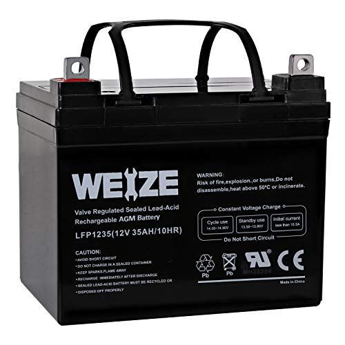 Weize 12V 35AH Battery Rechargeable SLA Deep Cycle AGM Replace 12 Volt 33AH 34AH 36AH 30AH, in Series 24V 36V 48V for Power Patrol SLA1156 Ritar RA12-33 Renogy PV Solar Panels Bat-Caddy X3R Golf Caddy