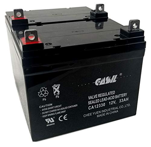 2 Pack 12V 33AH CA12330 Casil U1 Rechargeable Deep Cycle AGM SLA Battery Replaces 34AH, 35AH, 36AH