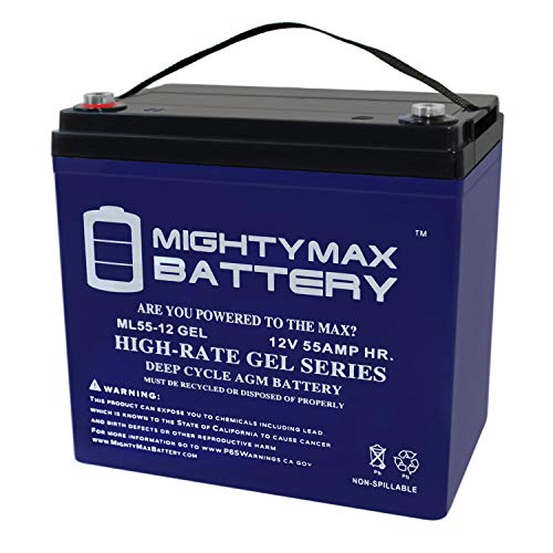 ML55-12GEL - 12 Volt 55 AH Rechargeable Gel Type SLA Battery - Mighty Max Battery Brand Product