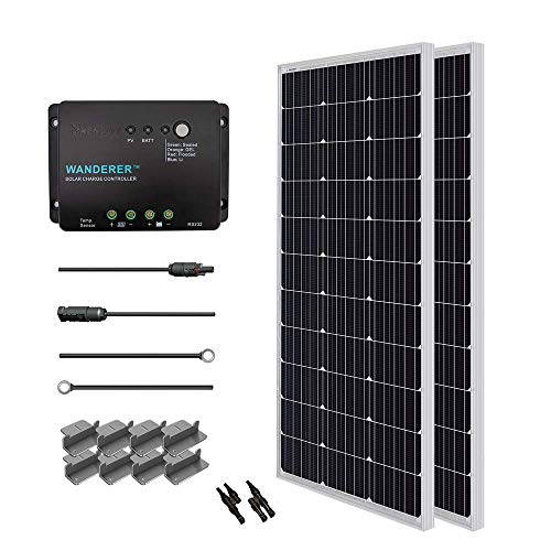 Renogy 200 Watt 12 Volt Monocrystalline Solar Starter Kit with Wanderer